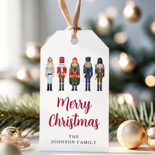 Feierliche Red Nutcracker Weihnachten Geschenkanhänger