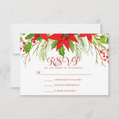 Feierliche Red Poinsettia Weihnachtsfeier RSVP Karte (Vorderseite)