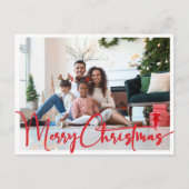 Feierliche Red Script frohe Weihnachten Jahr in Üb (Vorderseite)