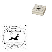 Feierliche Rentierferien-Rücksendeadresse Gummistempel (Stempel)