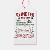 Feierliche Rentierfreude vom Weihnachtsmann Geschenkanhänger (Vorderseite)