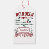 Feierliche Rentierfreude vom Weihnachtsmann Geschenkanhänger (Rückseite)
