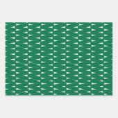 Feierliche Retro Bright Green Wavy Lines Weihnacht Geschenkpapier Set (Vorderseite)