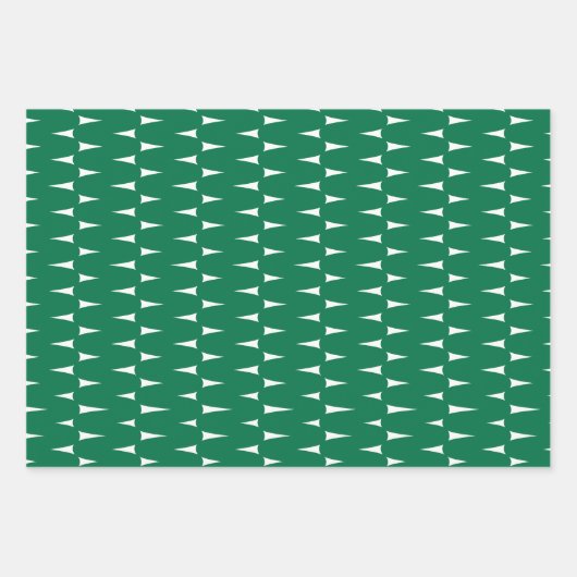Feierliche Retro Bright Green Wavy Lines Weihnacht Geschenkpapier Set (Vorderseite)