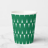 Feierliche Retro Bright Green Wavy Lines Weihnacht Pappbecher (Links)