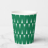 Feierliche Retro Bright Green Wavy Lines Weihnacht Pappbecher (Rechts)