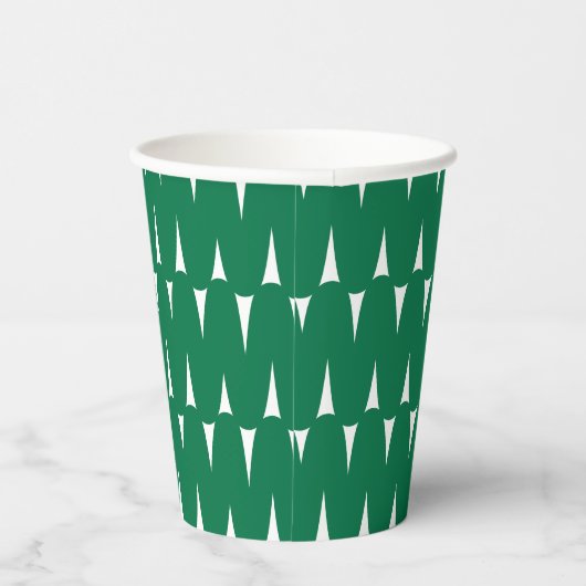 Feierliche Retro Bright Green Wavy Lines Weihnacht Pappbecher (Rechts)