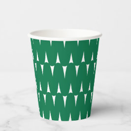 Feierliche Retro Bright Green Wavy Lines Weihnacht Pappbecher