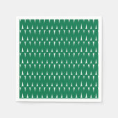 Feierliche Retro Bright Green Wavy Lines Weihnacht Serviette (Vorderseite)