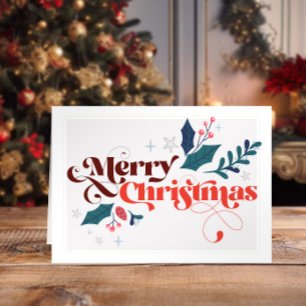 Feierliche Retro "Frohe Weihnachten" Feiertag Gruß Karte