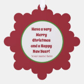 Feierliche Retro-Jahrgang Weihnachten Weihnachten Ornament Karte (Rückseite)