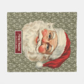 Feierliche Retro Santa Claus Fleecedecke (Vorderseite (Horizontal))