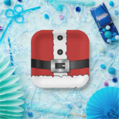 Feierliche Retro Weihnachten Roter Anzug Pappteller (Party)