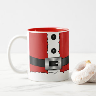 Feierliche Retro Weihnachten Roter Anzug Zweifarbige Tasse