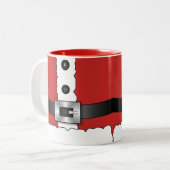 Feierliche Retro Weihnachten Roter Anzug Zweifarbige Tasse (Vorderseite Links)