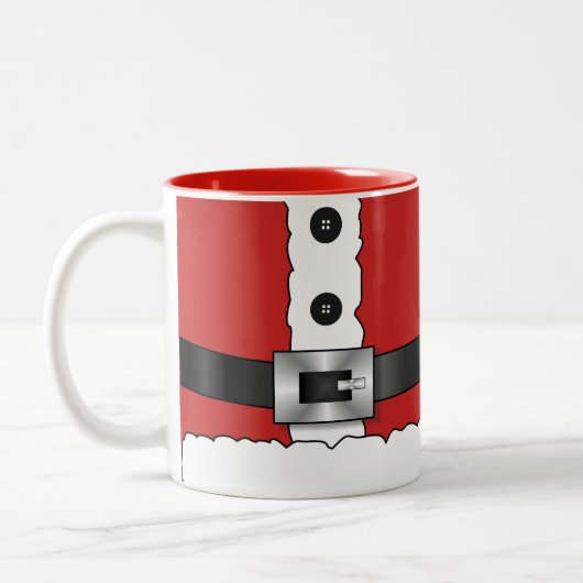 Feierliche Retro Weihnachten Roter Anzug Zweifarbige Tasse (Links)