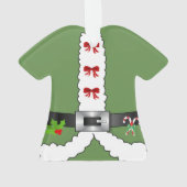 Feierliche Retro Weihnachten Weihnachtsmann Elf Ornament (Rückseite)