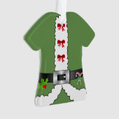Feierliche Retro Weihnachten Weihnachtsmann Elf Ornament (Vorderseite)