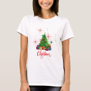 Feierliche Retro Weihnachtsbaum & Veranstaltungen  T-Shirt
