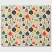 Feierliche Retro Weihnachtsfeiertage Geschenkpapier (Flach)