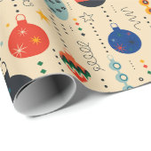 Feierliche Retro Weihnachtsfeiertage Geschenkpapier (Rolleneckpunkt)