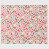 Feierliche Retro Weihnachtsfeiertage Muster Geschenkpapier (Flach)