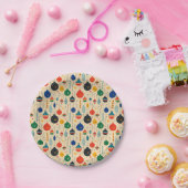 Feierliche Retro Weihnachtsfeiertage Pappteller (Party)