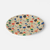 Feierliche Retro Weihnachtsfeiertage Pappteller (Schrägansicht)