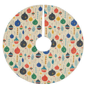 Feierliche Retro Weihnachtsfeiertage Polyester Weihnachtsbaumdecke