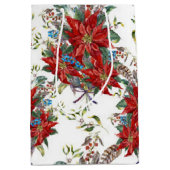 Feierliche Rich Red Poinsettia Blume Geschenktasch Mittlere Geschenktüte (Vorderseite)