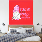 Feierliche Rosa Gnome Weihnachten - rot Leinwanddruck (Insitu (Schlafzimmer))