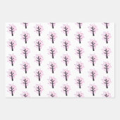 Feierliche Rosa Weihnachtsbaum Snowflake Muster Geschenkpapier Set (Vorderseite 3)