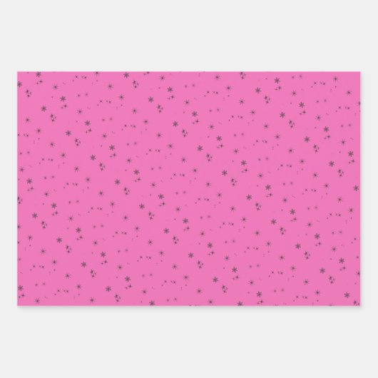 Feierliche Rosa Weihnachtsbaum Snowflake Muster Geschenkpapier Set (Vorderseite 2)