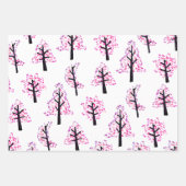 Feierliche Rosa Weihnachtsbaum Snowflake Muster Geschenkpapier Set (Vorderseite)