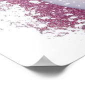 Feierliche Rosa Weihnachtsschneefrau Poster (Ecke)