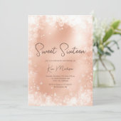 Feierliche Rose Goldschnee elegant schick 16 Einladung (Stehend Vorderseite)