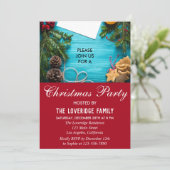 Feierliche Rot & Blauer Urlaub Land Weihnachten Pa Einladung (Stehend Vorderseite)