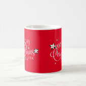 Feierliche Rot funkelnd Frohe Weihnachten Kaffeetasse (Mittel)