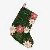 Feierliche Rot-Gelbe Poinsettia Urlaub Kleiner Weihnachtsstrumpf (Vorderansicht (hängend))