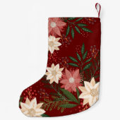 Feierliche Rot-Gelbe Poinsettia Urlaub Kleiner Weihnachtsstrumpf (Rückseite)