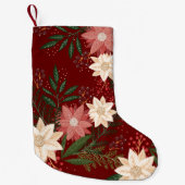 Feierliche Rot-Gelbe Poinsettia Urlaub Kleiner Weihnachtsstrumpf (Vorderseite)