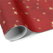 Feierliche Rot & Gold Fohlen Winterweihnachtsfeste Geschenkpapier (Rolleneckpunkt)