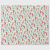 Feierliche Rot-Grün-Strumpf Weihnachten Geschenkpapier (Flach)
