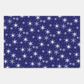 Feierliche Rot-Grün-Winter-Schneeflockenmuster Geschenkpapier Set (Vorderseite 3)