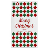Feierliche Rot und Grün gekreuzt frohe Weihnachten Kleine Geschenktüte (Vorderseite)