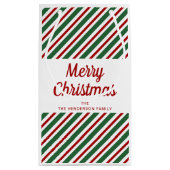 Feierliche Rot und Grün Muster frohe Weihnachten Kleine Geschenktüte (Rückseite)