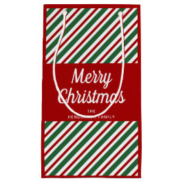 Feierliche Rot und Grün Muster frohe Weihnachten Kleine Geschenktüte
