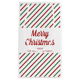 Feierliche Rot- und Grünstreifen Weihnachten Kleine Geschenktüte