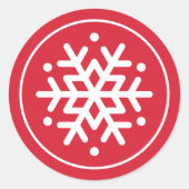 Feierliche Rot- und Weißschneeflottferien Runder Aufkleber (Vorderseite)
