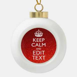 Feierliche rote Behalt-Ruhe für Ihren Text Keramik Kugel-Ornament